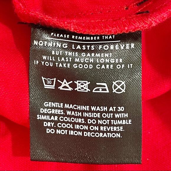 Lazy Oaf Checkered Buckle-Strap Pinafore Dress Red Black White XS - Picture 10 of 10